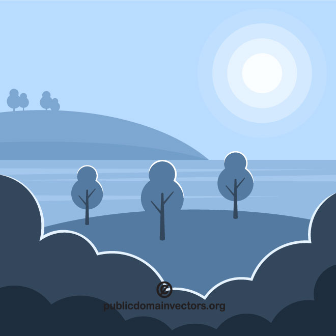 660x660 Night On The River Vector Graphic