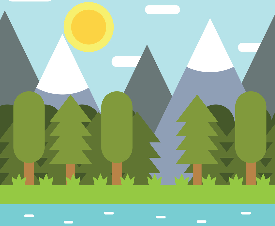 1136x936 The Forest The River Vector Art Graphics