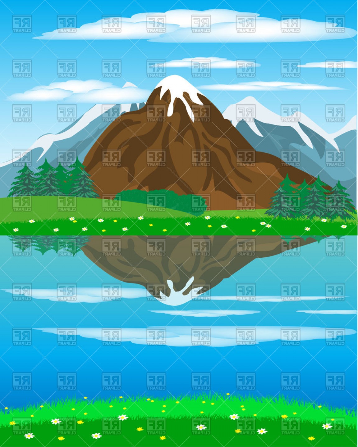 1152x1440 Landscape With Mountain And River Vector Clipart Hoodamathrun