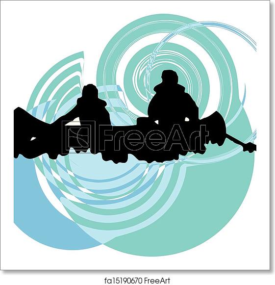 561x581 Free Art Print Of Kayaking In River Vector Illustrat Kayaking