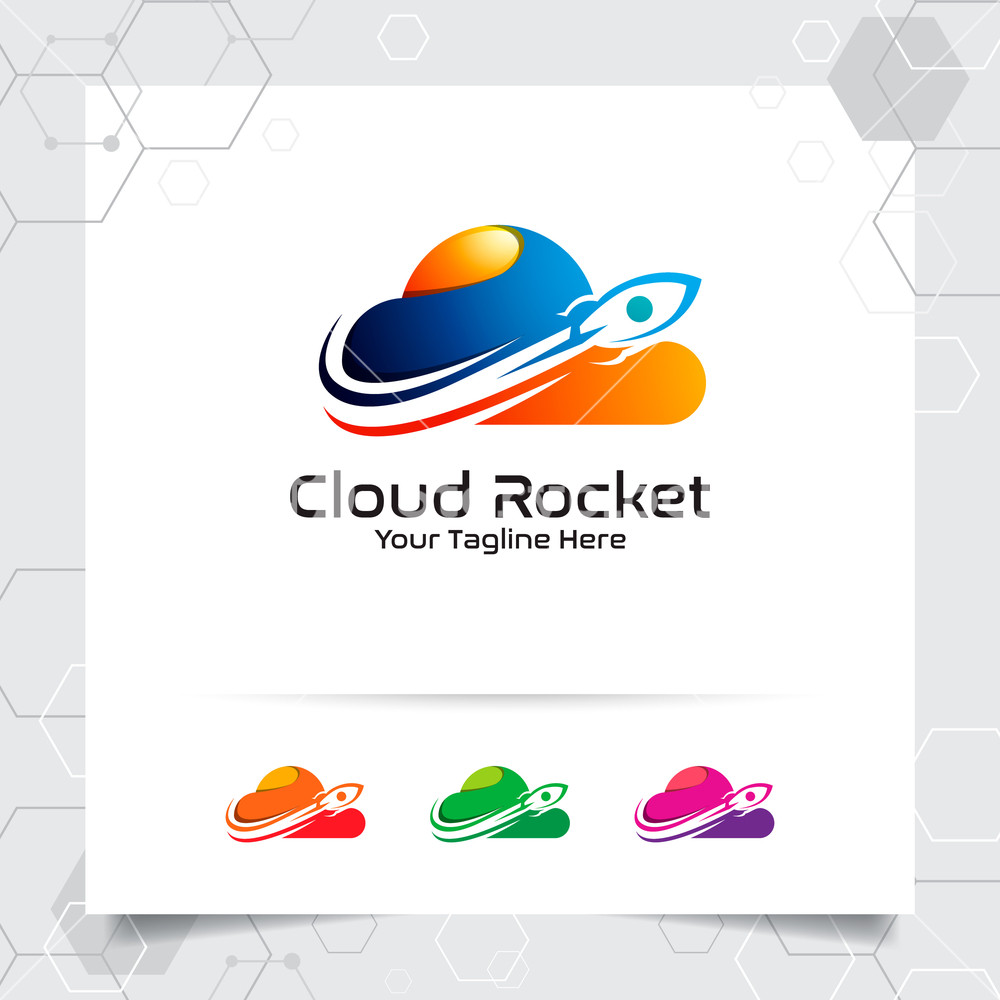 Cloud Rocket Logo Vector Design With Concept Of Colorful Cloud 1000x1000 Cloud Rocket Logo Vector Design With Concept Of Colorful Cloud