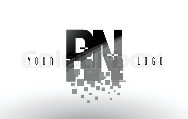 800x508 Rn R N Pixel Letter Logo With Digital Stock Vector Colourbox