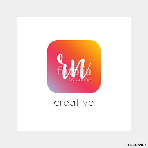 500x500 Rn Logo, Vector Useful As Branding, App Icon, Alphabet