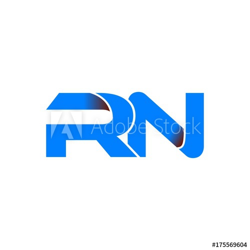 500x500 Rn Logo Initial Logo Vector Modern Blue Fold Style