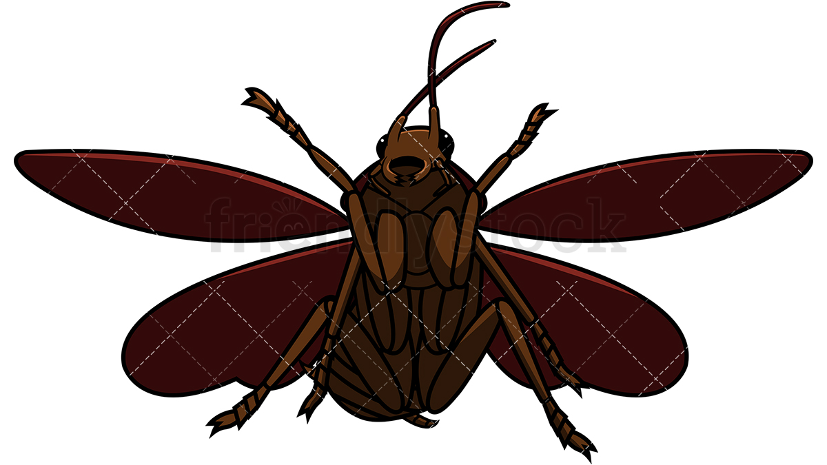 1200x675 Flying Cockroach Cartoon Vector Clipart