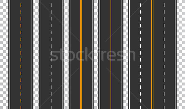 600x354 Template Set Of Straight Asphalt Roads Seamless Road Background