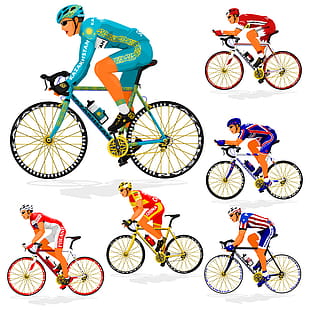 310x310 Cyclist With Road Bike Vector Illustration Free