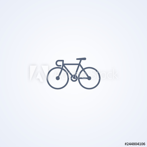 500x500 Road Bike, Vector Best Gray Line Icon