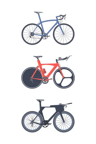 325x490 Road Bike Set Flat Icons Triatlon Bikes