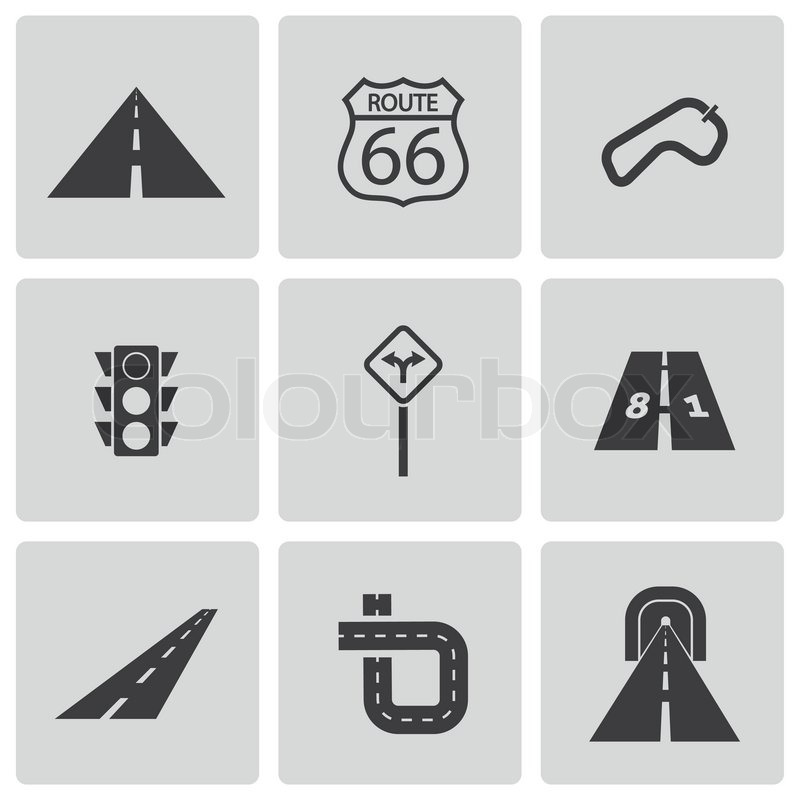 Vector Black Road Icons Set Stock Vector Colourbox 800x800 Vector Black Road Icons Set Stock Vector Colourbox
