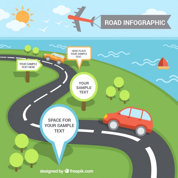 626x626 Road Infographic Vector Free Download