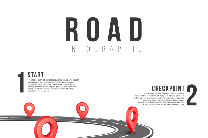 800x533 Road Infographic Vector Template