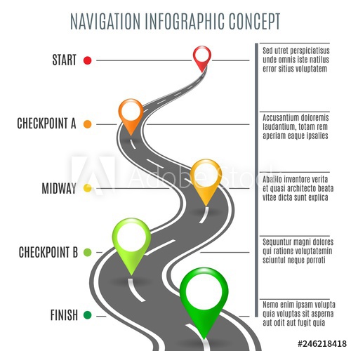 500x500 Road Map Concept Highway Road Background For Business Infographic