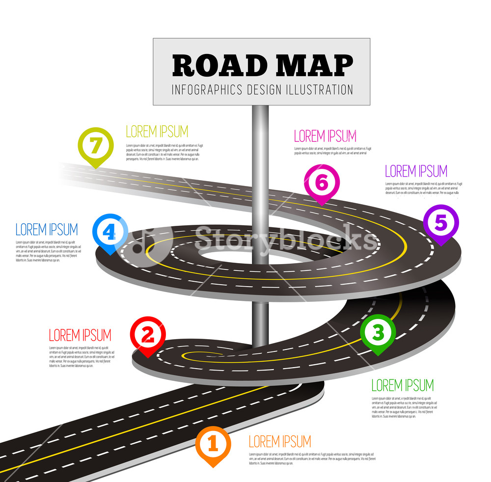 1000x982 Road Way Design Infographics Vector Illustration On White Royalty