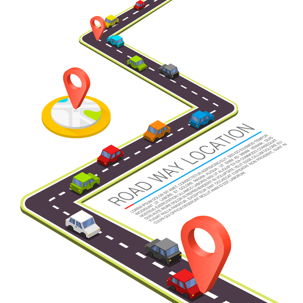600x600 Road Way Location Coordinate Infographic Vector Free Download