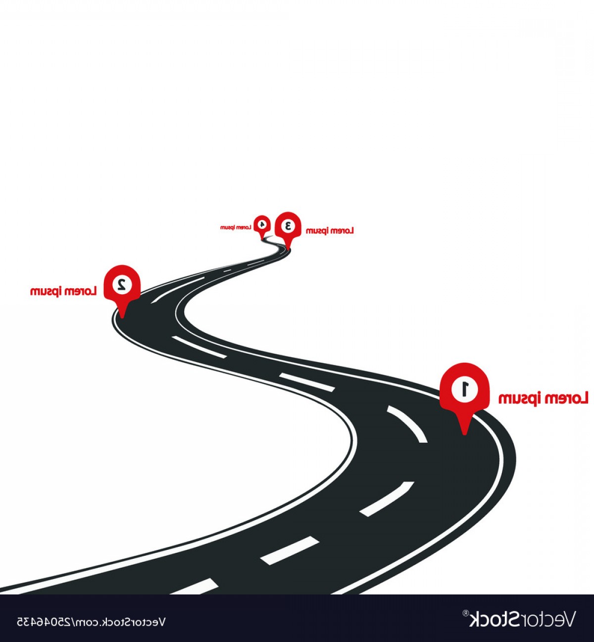1200x1296 Curved Road Infographic With Red Pins Checkpoint Vector Newwaysys