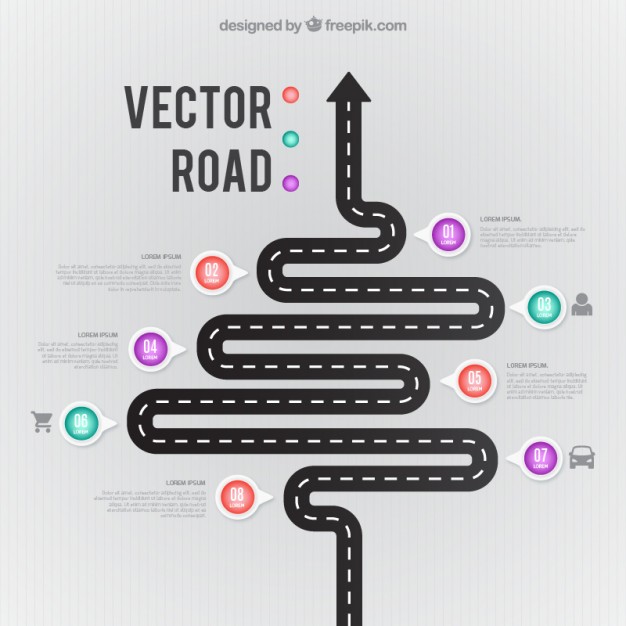 626x626 Curved Road Infographic Vector Free Download