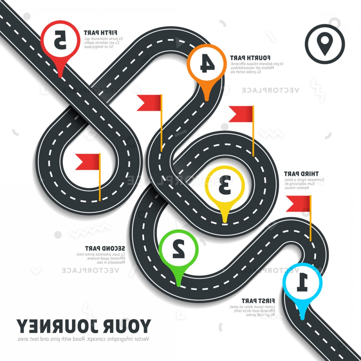 1200x1200 Navigation Winding Road Way Map Infographic Vector Illustration