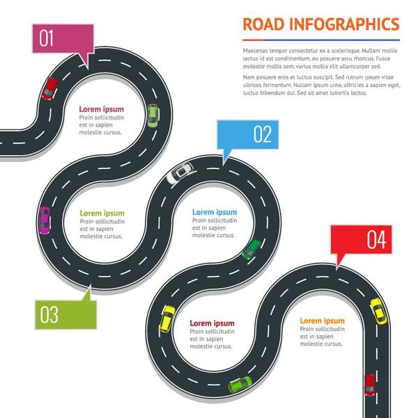 600x601 Road Map Infographic Template Vector Free Download