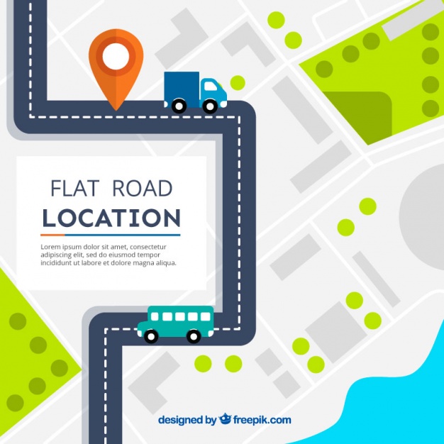 626x626 Flat Road Map With Vehicles Vector Free Download