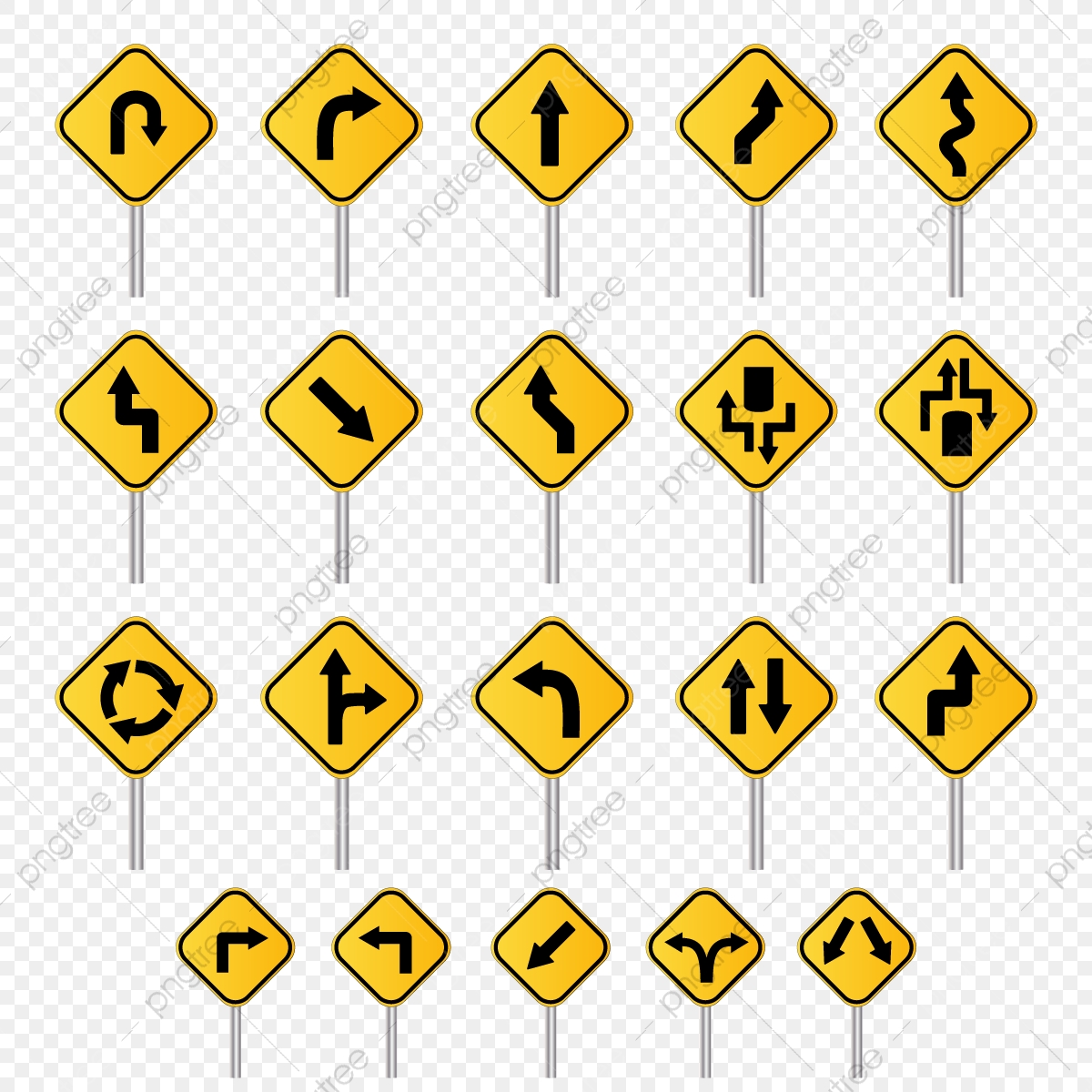 1200x1200 Road Sign And Arrow Symbol Vector Board, Sign, Road, Traffic Png