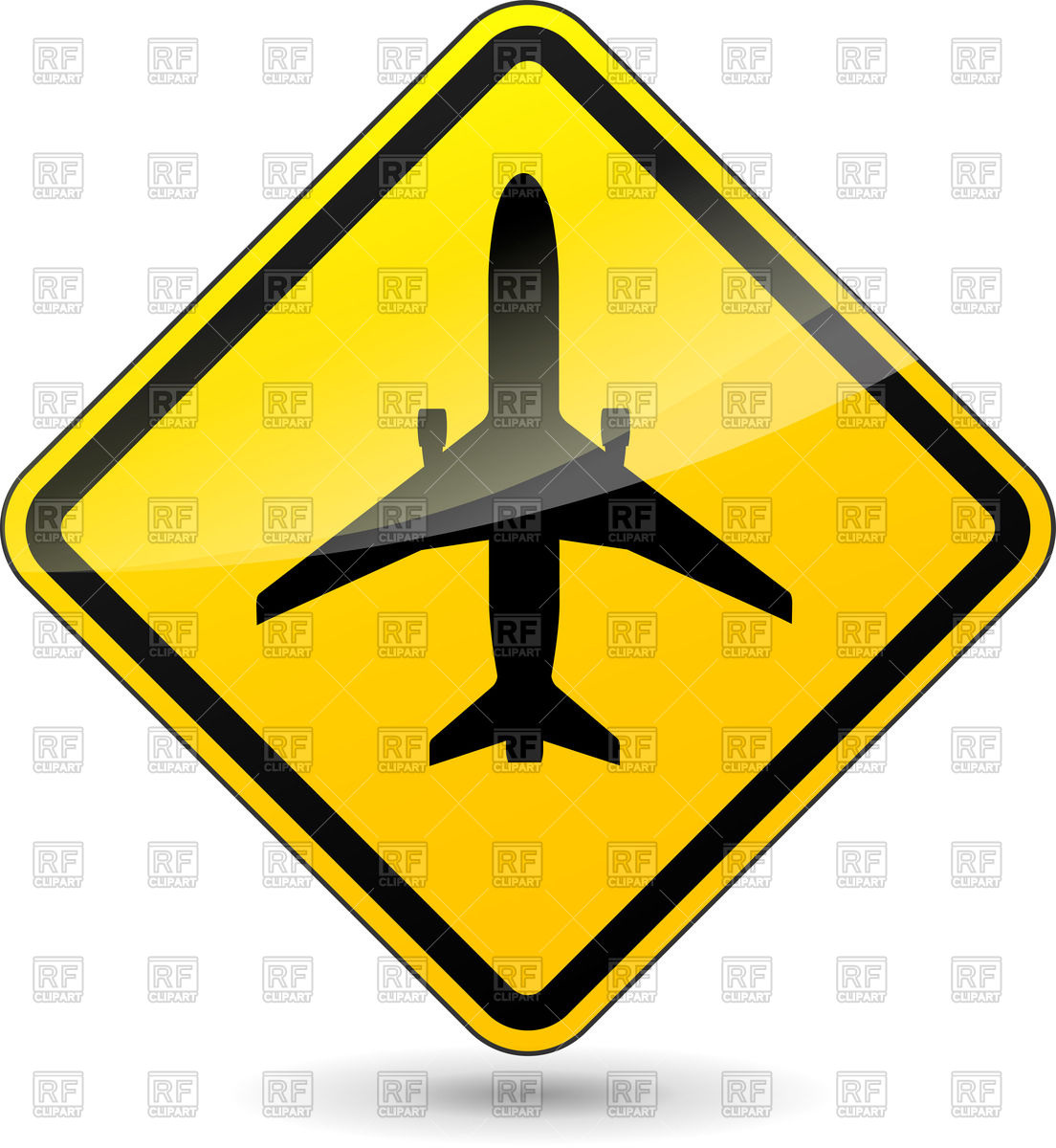 1104x1200 Airport Yellow Road Sign Vector Image Of Signs, Symbols, Maps
