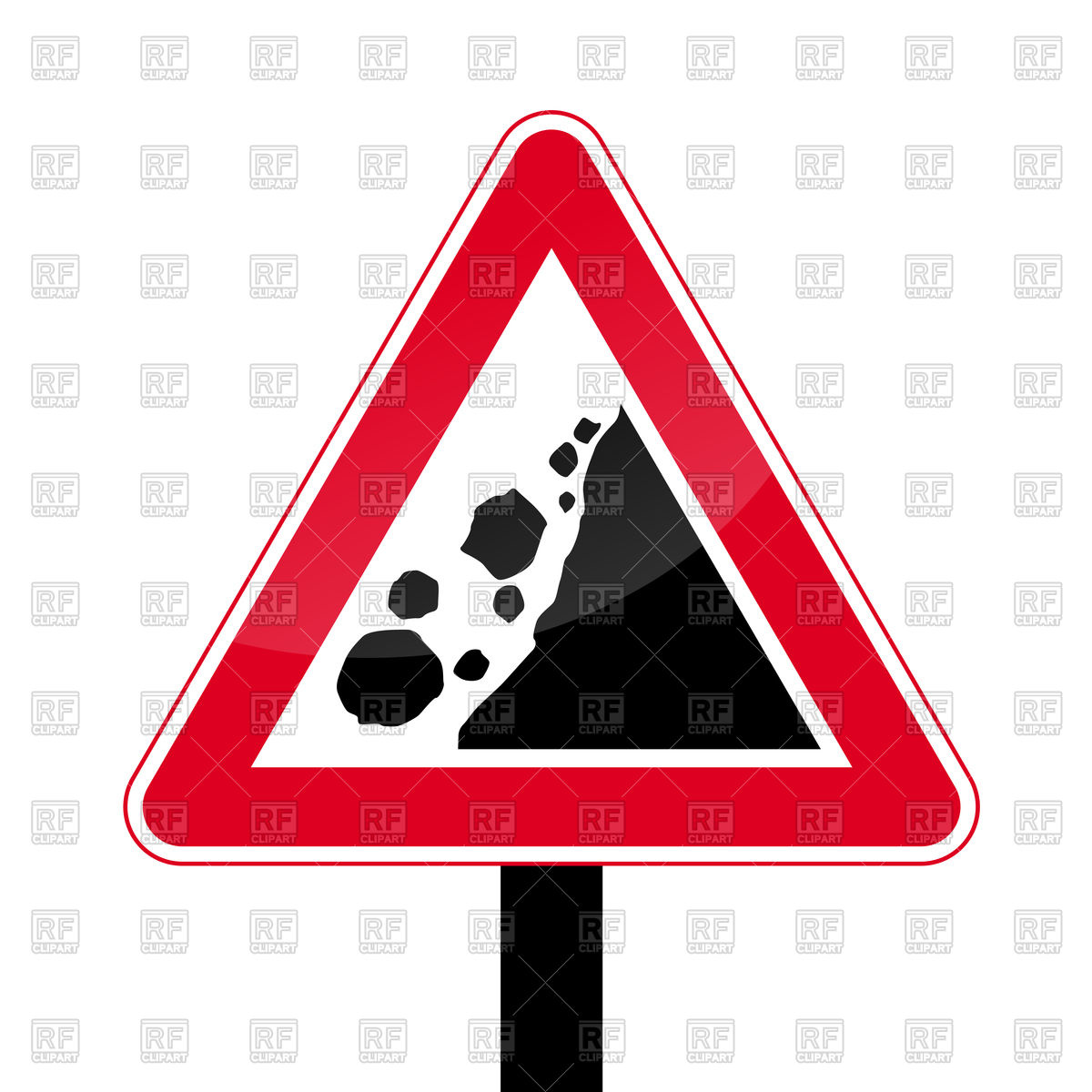 1200x1200 Rockslide Road Sign Vector Image Of Signs, Symbols, Maps Prague
