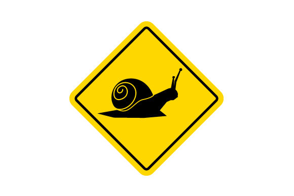 580x386 Snail Road Sign Vector Logo Graphic
