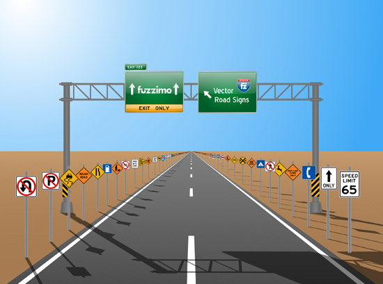 550x409 Free Vector Road Signs