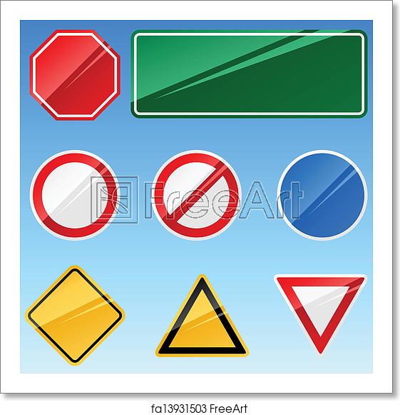 561x581 Free Art Print Of Blank Road Signs Vector Collection Freeart