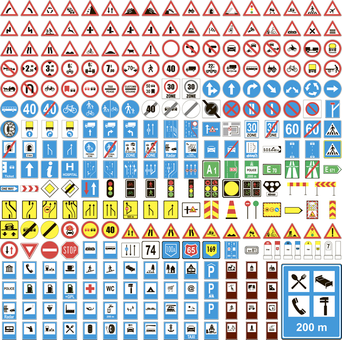 700x697 Road Signs Free Vector Graphic Download