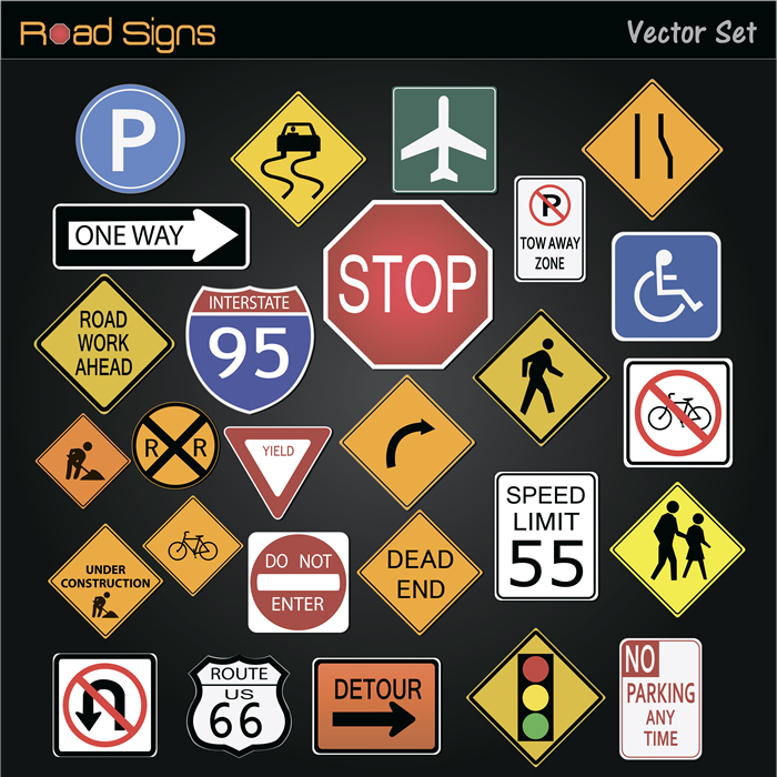 700x700 Road Signs Free Vector Graphic Download