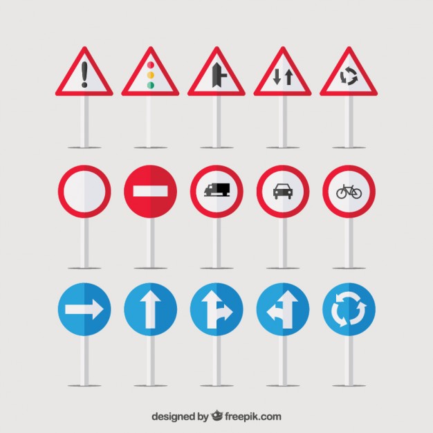 626x626 Traffic Signs Vector Free Download