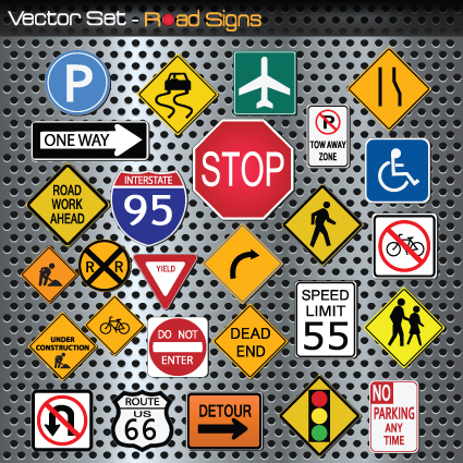 425x425 Different Road Signs Design Vector Free Download