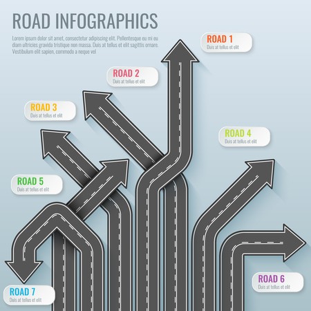 450x450 Infographics Template With Road Map Top View Vector Elements