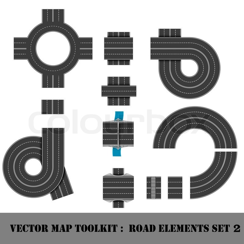 800x800 Modern Highway Map Toolkit Top View Stock Vector Colourbox