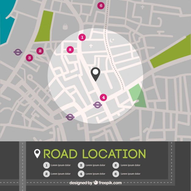 626x626 Road Location Map In Top View Vector Free Download