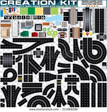 450x470 Top View Road Plan, City Map, Race Game, Creation Kit Highway