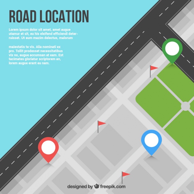 626x626 Top View Of Road Map With Three Landmarks Vector Premium Download