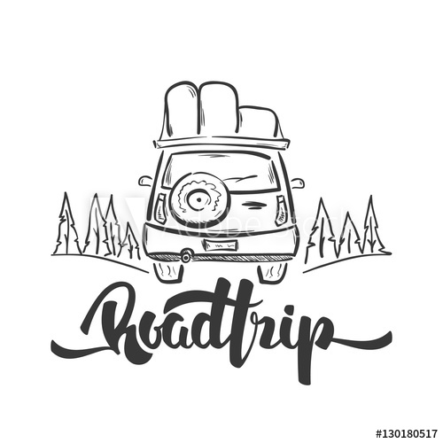 Vector Illustration Hand Drawn Travel Car And Handwritten 500x500 Vector Illustration Hand Drawn Travel Car And Handwritten