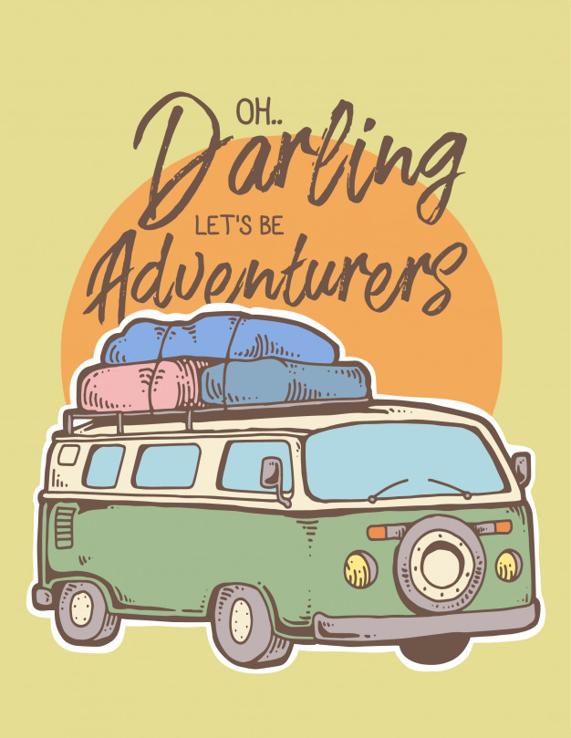 Vector Illustration Of Adventure Car Road Trip Vector Premium 626x809 Vector Illustration Of Adventure Car Road Trip Vector Premium