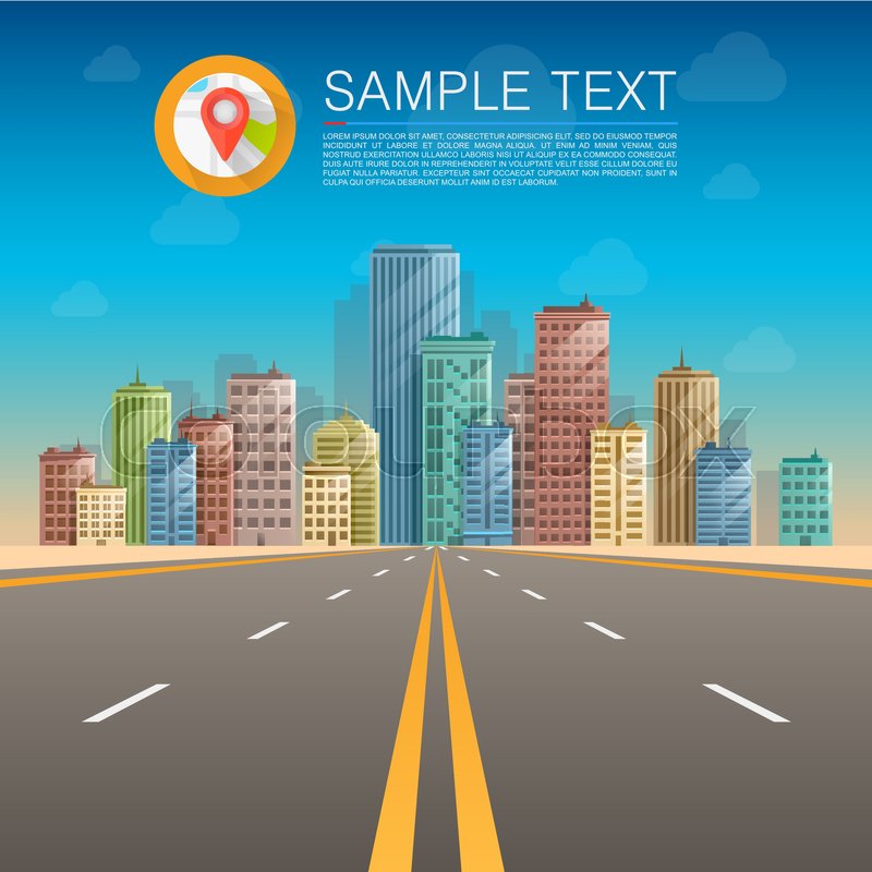 800x800 Road In City, Road To Infinity, Road Stock Vector Colourbox