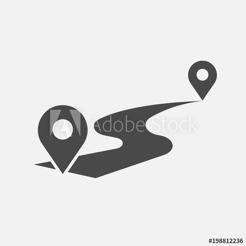 500x500 Road Vector Icon With Location Pin