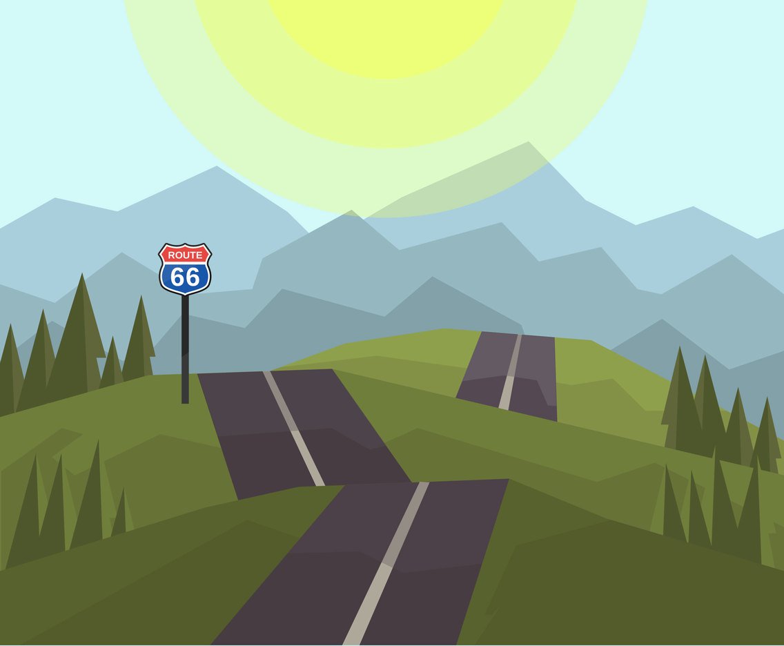 1136x936 Hilly Road Vector Vector Art Graphics