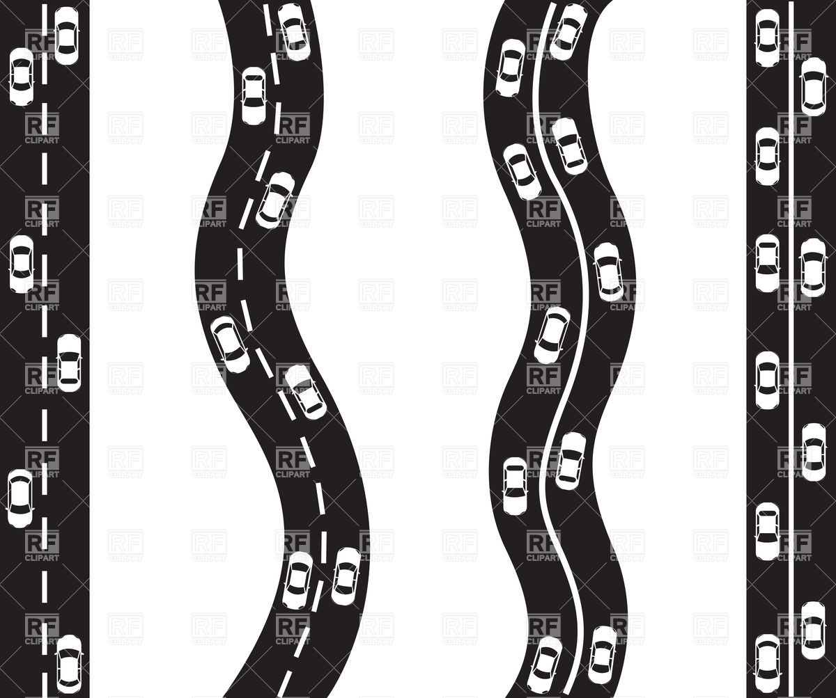 1200x1003 Car On The Straight And Winding Road Vector Image Of Backgrounds