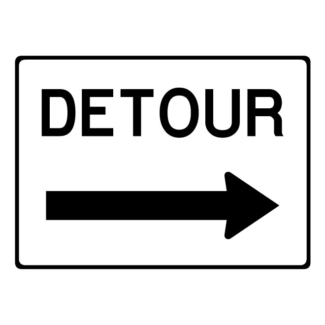 660x660 Detour Road Vector Sign
