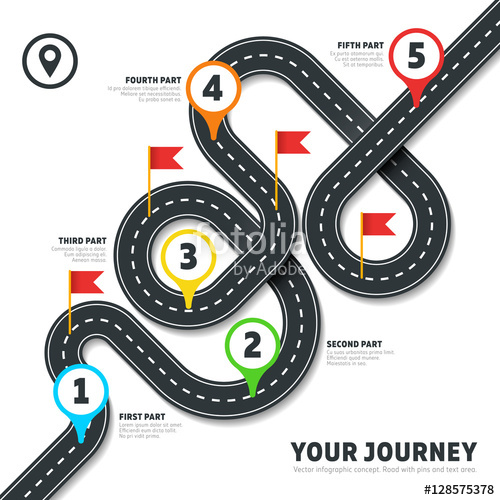 Navigation Winding Road Vector Way Map Infographic Stock Image 500x500 Navigation Winding Road Vector Way Map Infographic Stock Image