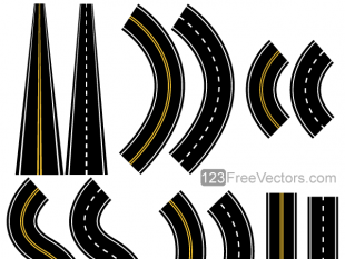 Roads Vector Pack Free Vectors Ui Download 310x233 Roads Vector Pack Free Vectors Ui Download