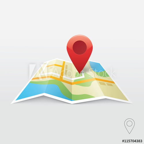 500x500 Red Road Map Pin Pointer With Roadmap Vector Icon Design Pin