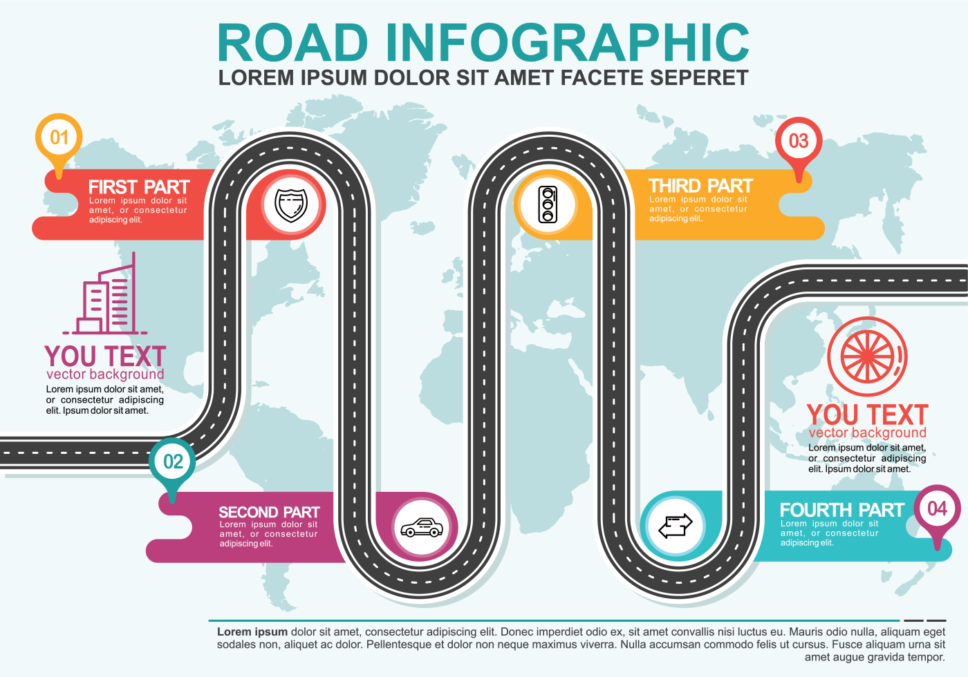 1400x980 Road Map Infographic Template